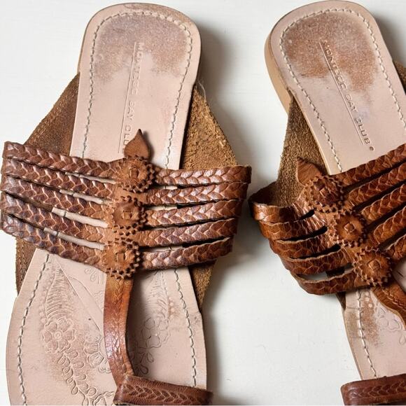 Montego Bay Club Brown Low Heel Sandals Sz 8 - Picture 5 of 8